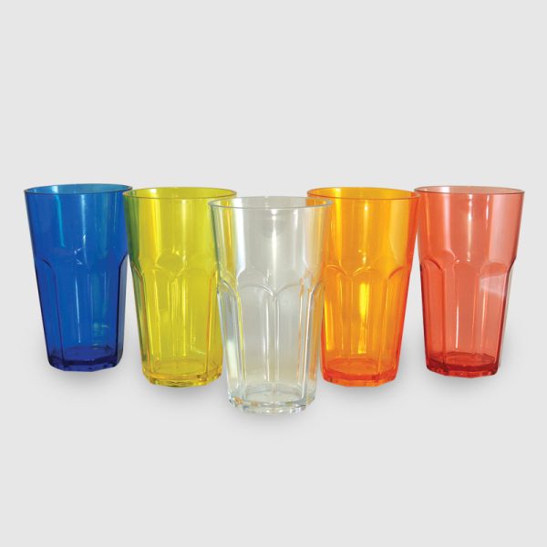 Vaso Facetado Cristal Multicolor 350 Cm3
