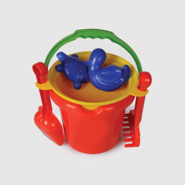 Balde C/Tamizador Pala Rastrillo Y Dos Moldes